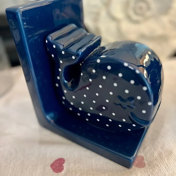 Navy Blue Whale Bookends - Picture 2 of 11
